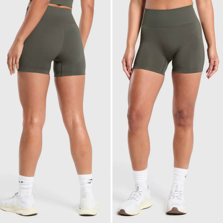 Women Gym Yoga Shorts Seamless Tight Legging High Waist Scrunch Butt Workout Running Yoga Pants Leggings for Sport