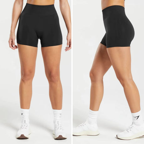 Women Gym Yoga Shorts Seamless Tight Legging High Waist Scrunch Butt Workout Running Yoga Pants Leggings for Sport