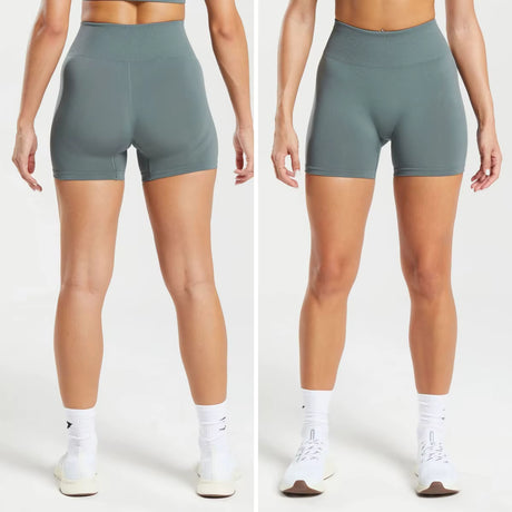 Women Gym Yoga Shorts Seamless Tight Legging High Waist Scrunch Butt Workout Running Yoga Pants Leggings for Sport