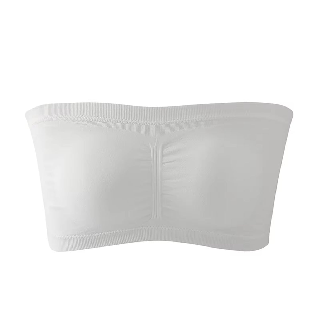 Women's Summer Breathable Tube Bralette Solid Pattern Strapless Crop Tops Sexy Bandeau Underwear-Wire Free Thin Knitted