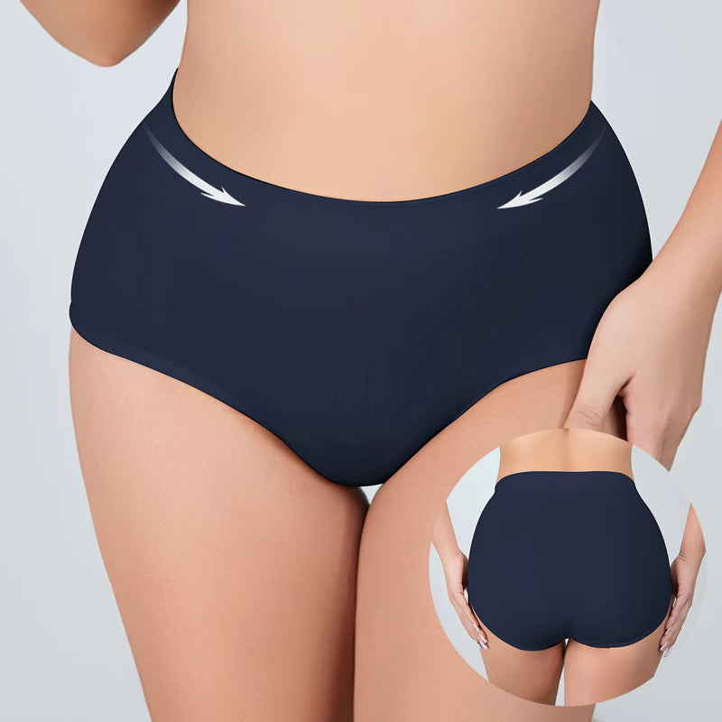 Breathable Solid Knitted Nylon Everyday Women's Hipster Underwear High-Rise Elastic Soft Panties
