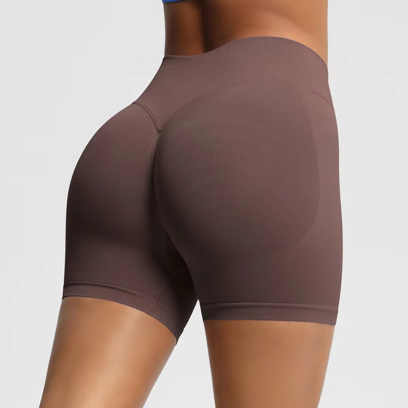 Women's High Waist Yoga Pants with Elastic Closure Breathable Solid Pattern Sports Shorts for Fitness Running Gym Butt Lift