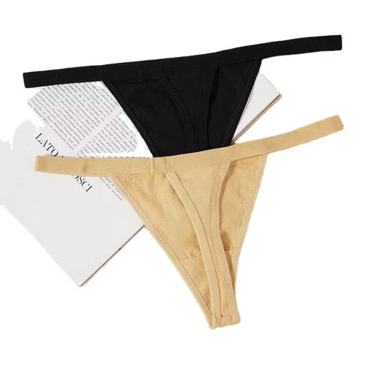 Sexy Women's Underwear T-back Daily 100% Cotton Thongs Panties Daily G-String Low-rise Knitted for Adults