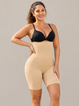 Women's High Waist Body Shaper Shorts, Tummy Control, Mid-Thigh Shapewear