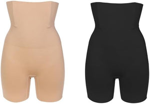 Women's High Waist Body Shaper Shorts, Tummy Control, Mid-Thigh Shapewear
