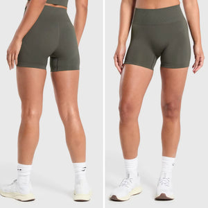 Women Gym Yoga Shorts Seamless Tight Legging High Waist Scrunch Butt Workout Running Yoga Pants Leggings for Sport