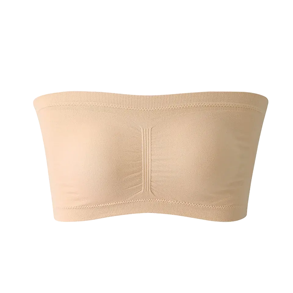 Women's Summer Breathable Tube Bralette Solid Pattern Strapless Crop Tops Sexy Bandeau Underwear-Wire Free Thin Knitted