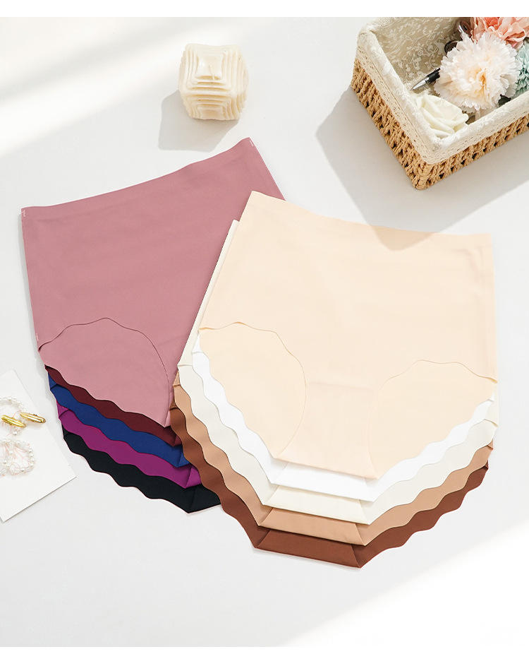 High Waist Ice Silk Brief Underwear Female Traceless Seamless Hipster Panties Breathable Knickers Women Panties
