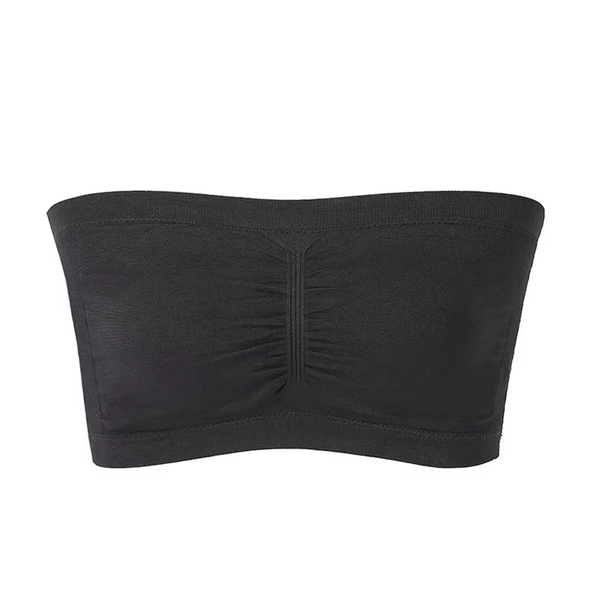Women's Summer Breathable Tube Bralette Solid Pattern Strapless Crop Tops Sexy Bandeau Underwear-Wire Free Thin Knitted