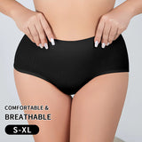 Breathable Solid Knitted Nylon Everyday Women's Hipster Underwear High-Rise Elastic Soft Panties