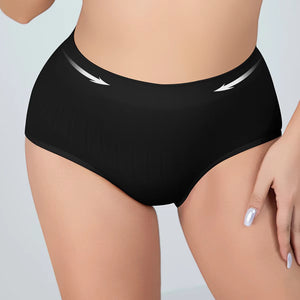 Breathable Solid Knitted Nylon Everyday Women's Hipster Underwear High-Rise Elastic Soft Panties
