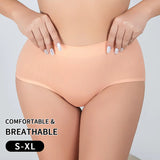Breathable Solid Knitted Nylon Everyday Women's Hipster Underwear High-Rise Elastic Soft Panties