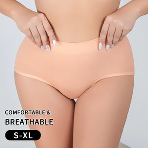 Breathable Solid Knitted Nylon Everyday Women's Hipster Underwear High-Rise Elastic Soft Panties