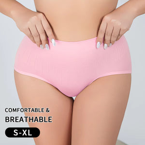 Breathable Solid Knitted Nylon Everyday Women's Hipster Underwear High-Rise Elastic Soft Panties