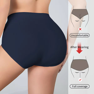 Breathable Solid Knitted Nylon Everyday Women's Hipster Underwear High-Rise Elastic Soft Panties