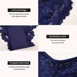 Women's Sexy Lace Thong V-Shaped Waist Head Design Briefs Custom Label Logo Breathable Seamless Underwear Panty