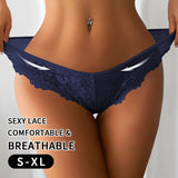 Women's Sexy Lace Thong V-Shaped Waist Head Design Briefs Custom Label Logo Breathable Seamless Underwear Panty
