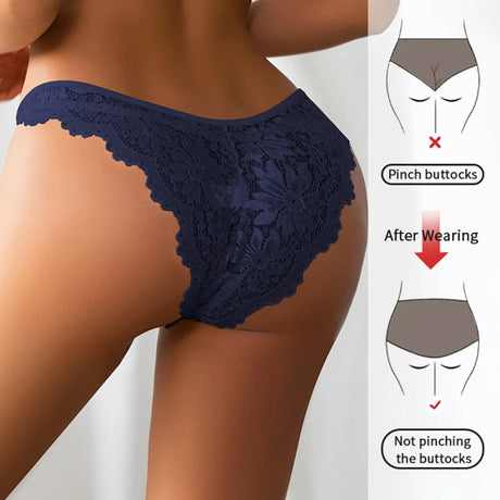 Women's Sexy Lace Thong V-Shaped Waist Head Design Briefs Custom Label Logo Breathable Seamless Underwear Panty