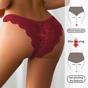 Women's Sexy Lace Thong V-Shaped Waist Head Design Briefs Custom Label Logo Breathable Seamless Underwear Panty