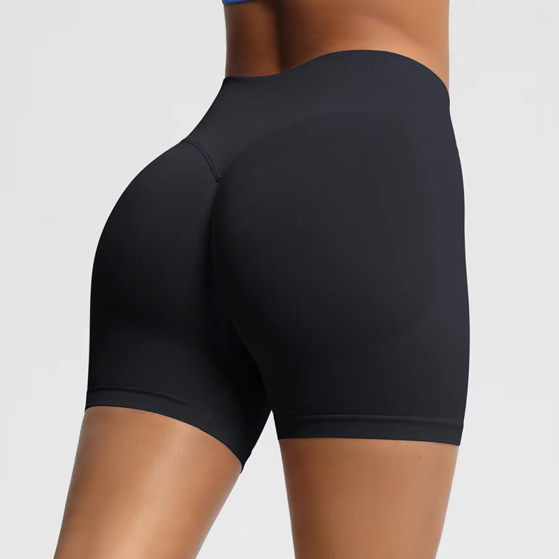Women's High Waist Yoga Pants with Elastic Closure Breathable Solid Pattern Sports Shorts for Fitness Running Gym Butt Lift