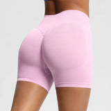 Women's High Waist Yoga Pants with Elastic Closure Breathable Solid Pattern Sports Shorts for Fitness Running Gym Butt Lift
