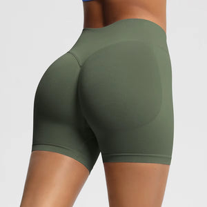 Women's High Waist Yoga Pants with Elastic Closure Breathable Solid Pattern Sports Shorts for Fitness Running Gym Butt Lift
