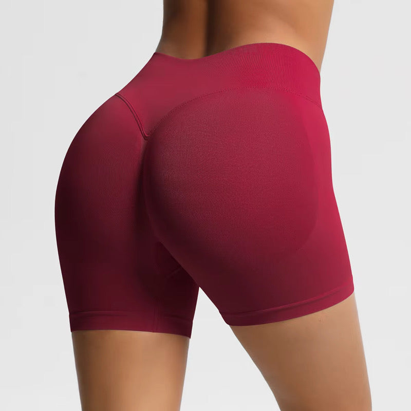 Women's High Waist Yoga Pants with Elastic Closure Breathable Solid Pattern Sports Shorts for Fitness Running Gym Butt Lift
