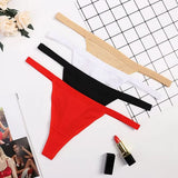 Sexy Women's Underwear T-back Daily 100% Cotton Thongs Panties Daily G-String Low-rise Knitted for Adults